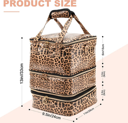 Nail Polish Organizer Bag Holds 42 Bottles Nail Polish & Nail Lamp, Gel Nail Polish Organizers and Storage box for Nail Tech, Nail Kit Supplies Organizer Case - Black