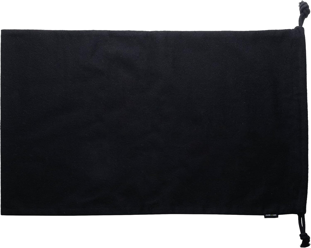 Cloth Bags, Black Duster Flannel Boot Storage with Drawstring Closure, Washable Breathable Cotton Fabric for Shoe, Luggage, 12.5x20.5, 2 Pack