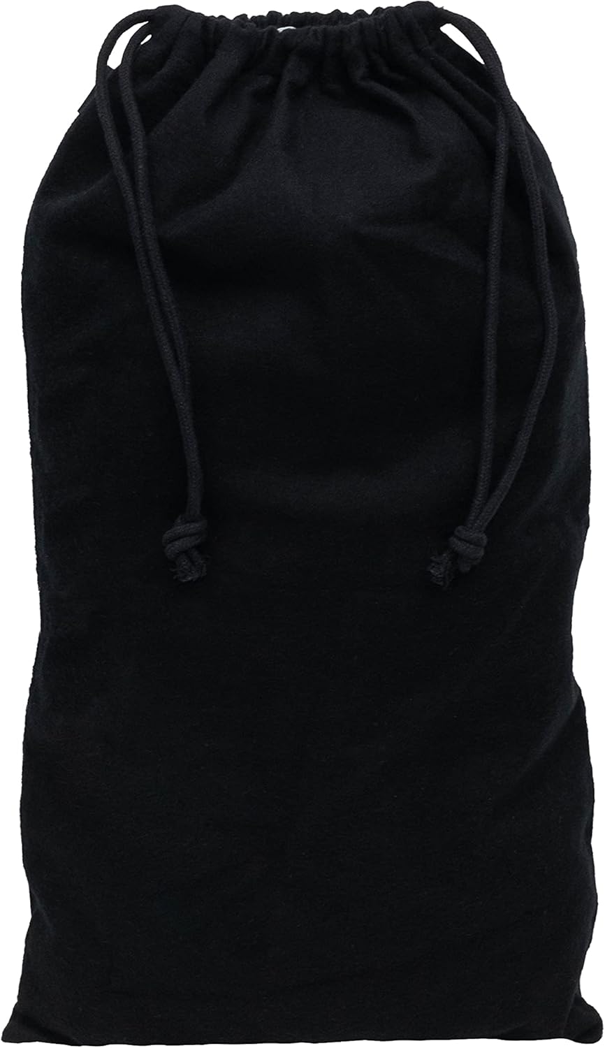 Cloth Bags, Black Duster Flannel Boot Storage with Drawstring Closure, Washable Breathable Cotton Fabric for Shoe, Luggage, 12.5x20.5, 2 Pack