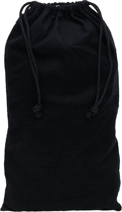 Cloth Bags, Black Duster Flannel Boot Storage with Drawstring Closure, Washable Breathable Cotton Fabric for Shoe, Luggage, 12.5x20.5, 2 Pack