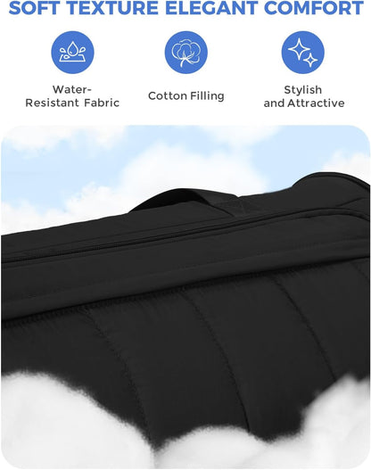 Convertible Garment Bags for Travel with Wet Pocket Carry on Garment Duffle Bag 2 in 1 Puffy Hanging Clothes Travel Bags with Shoe Compartment for Airplanes Business Weekend Gym Wedding (Black)