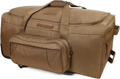 Heavy-Duty X-Large Military Tactical Wheeled Rolling Duffel Trolley Bag For Deployment Traveling Camping Sporting