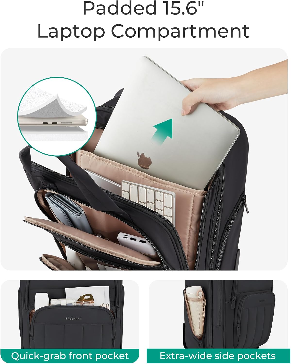 Small Underseat Carry on Luggage with Wheels, 16 inch Small Under Seat Luggage, Lightweight Travel Suitcase for Women, Brown