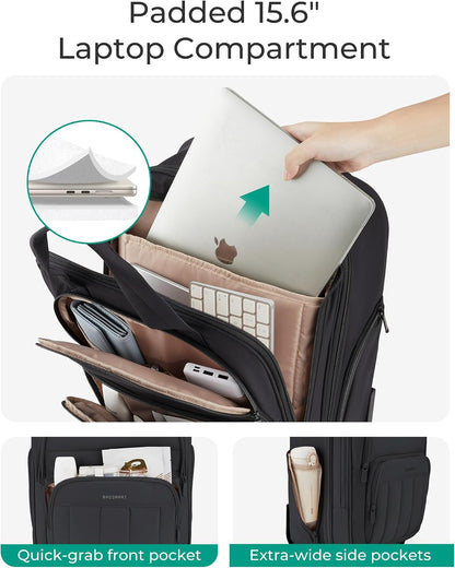 Small Underseat Carry on Luggage with Wheels, 16 inch Small Under Seat Luggage, Lightweight Travel Suitcase for Women, Brown