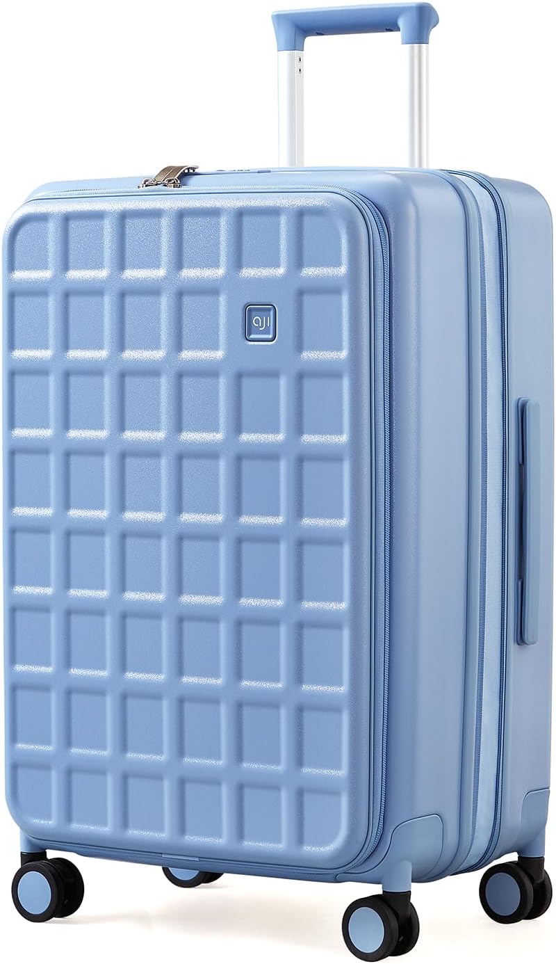 Expandable Top Opening Carry On Luggage Airline Approved, 20 Inch Lightweight Hardside Carry On Suitcase with Spinner Wheels, Travel Luggage with Laptop Compartment for Women Men, Coconut White
