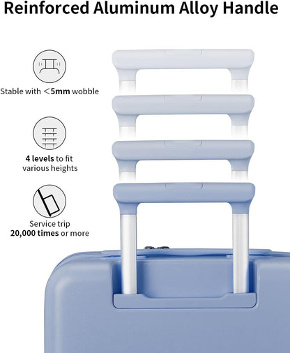 Expandable Top Opening Carry On Luggage Airline Approved, 20 Inch Lightweight Hardside Carry On Suitcase with Spinner Wheels, Travel Luggage with Laptop Compartment for Women Men, Coconut White