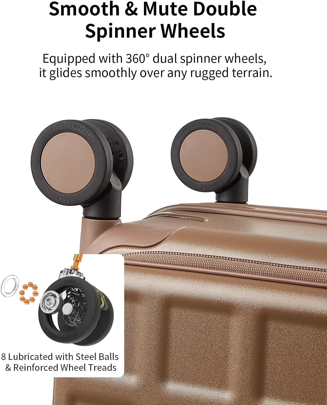 Expandable Top Opening Carry On Luggage Airline Approved, 20 Inch Lightweight Hardside Carry On Suitcase with Spinner Wheels, Travel Luggage with Laptop Compartment for Women Men, Coconut White