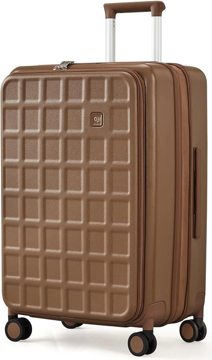Expandable Top Opening Carry On Luggage Airline Approved, 20 Inch Lightweight Hardside Carry On Suitcase with Spinner Wheels, Travel Luggage with Laptop Compartment for Women Men, Coconut White