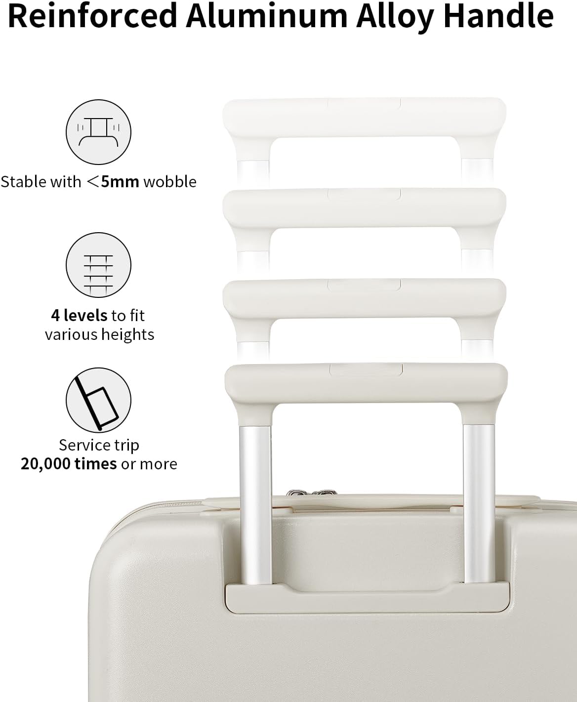 Expandable Top Opening Carry On Luggage Airline Approved, 20 Inch Lightweight Hardside Carry On Suitcase with Spinner Wheels, Travel Luggage with Laptop Compartment for Women Men, Coconut White