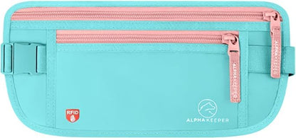Money Belt for Travel Hidden Under Clothes – RFID Blocking Passport Holder & Slim Waist Wallet Pouch for Women & Men, Anti-Theft Travel Accessories
