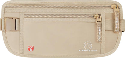 Money Belt for Travel Hidden Under Clothes – RFID Blocking Passport Holder & Slim Waist Wallet Pouch for Women & Men, Anti-Theft Travel Accessories