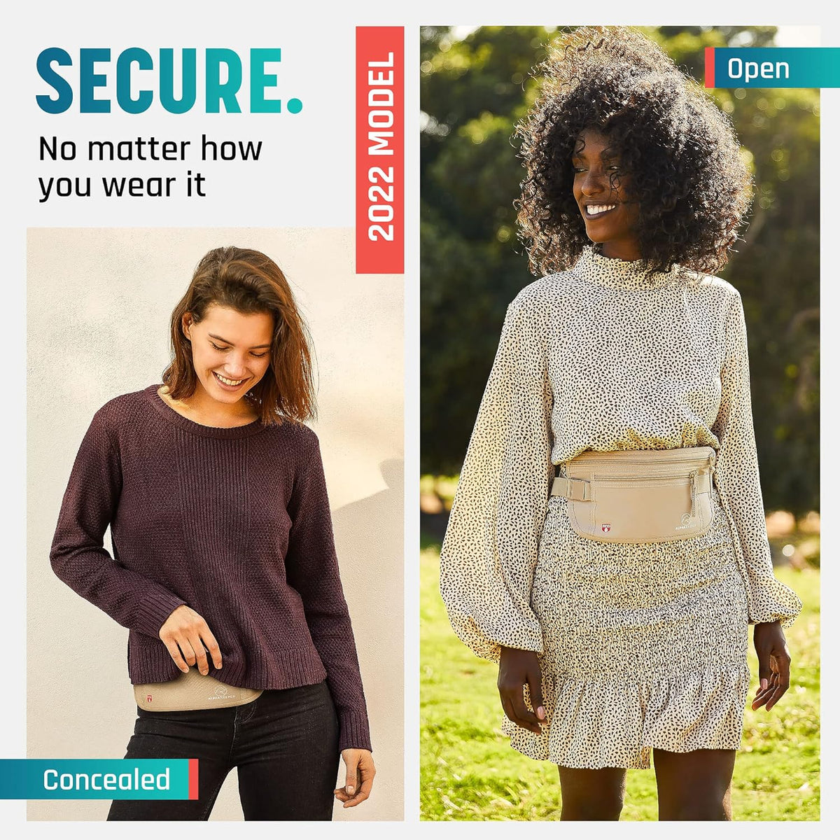 Money Belt for Travel Hidden Under Clothes – RFID Blocking Passport Holder & Slim Waist Wallet Pouch for Women & Men, Anti-Theft Travel Accessories
