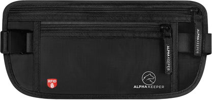 Money Belt for Travel Hidden Under Clothes – RFID Blocking Passport Holder & Slim Waist Wallet Pouch for Women & Men, Anti-Theft Travel Accessories