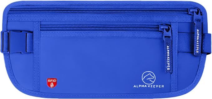 Money Belt for Travel Hidden Under Clothes – RFID Blocking Passport Holder & Slim Waist Wallet Pouch for Women & Men, Anti-Theft Travel Accessories