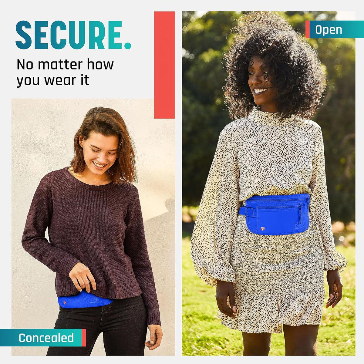 Money Belt for Travel Hidden Under Clothes – RFID Blocking Passport Holder & Slim Waist Wallet Pouch for Women & Men, Anti-Theft Travel Accessories