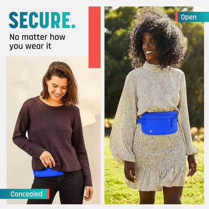 Money Belt for Travel Hidden Under Clothes – RFID Blocking Passport Holder & Slim Waist Wallet Pouch for Women & Men, Anti-Theft Travel Accessories
