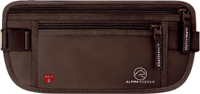 Money Belt for Travel Hidden Under Clothes – RFID Blocking Passport Holder & Slim Waist Wallet Pouch for Women & Men, Anti-Theft Travel Accessories