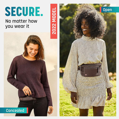 Money Belt for Travel Hidden Under Clothes – RFID Blocking Passport Holder & Slim Waist Wallet Pouch for Women & Men, Anti-Theft Travel Accessories