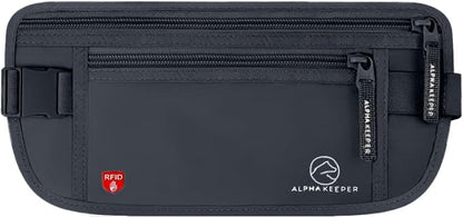 Money Belt for Travel Hidden Under Clothes – RFID Blocking Passport Holder & Slim Waist Wallet Pouch for Women & Men, Anti-Theft Travel Accessories