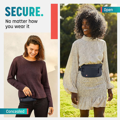 Money Belt for Travel Hidden Under Clothes – RFID Blocking Passport Holder & Slim Waist Wallet Pouch for Women & Men, Anti-Theft Travel Accessories
