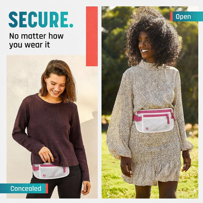 Money Belt for Travel Hidden Under Clothes – RFID Blocking Passport Holder & Slim Waist Wallet Pouch for Women & Men, Anti-Theft Travel Accessories