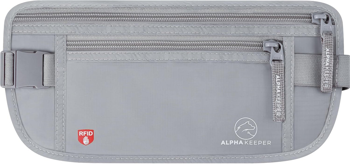 Money Belt for Travel Hidden Under Clothes – RFID Blocking Passport Holder & Slim Waist Wallet Pouch for Women & Men, Anti-Theft Travel Accessories