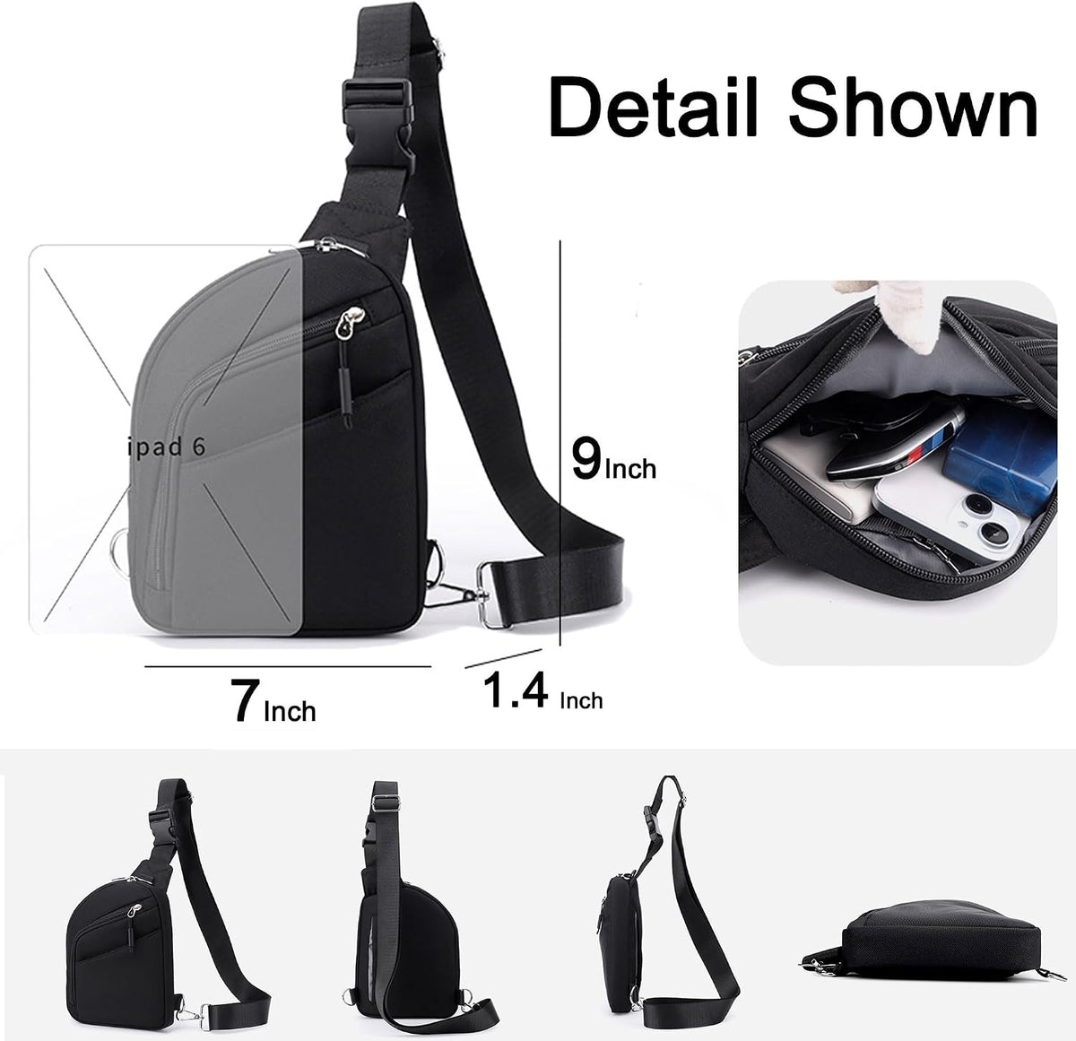 Anti Theft Crossbody Bag for Women Travel Small Sling Shoulder Bag | Anti Pickpocket Bag（RFID Blocking & Zipper Lock）Cross body Pouch Secure Passport Purse Waterproof for Hiking Daily Commute