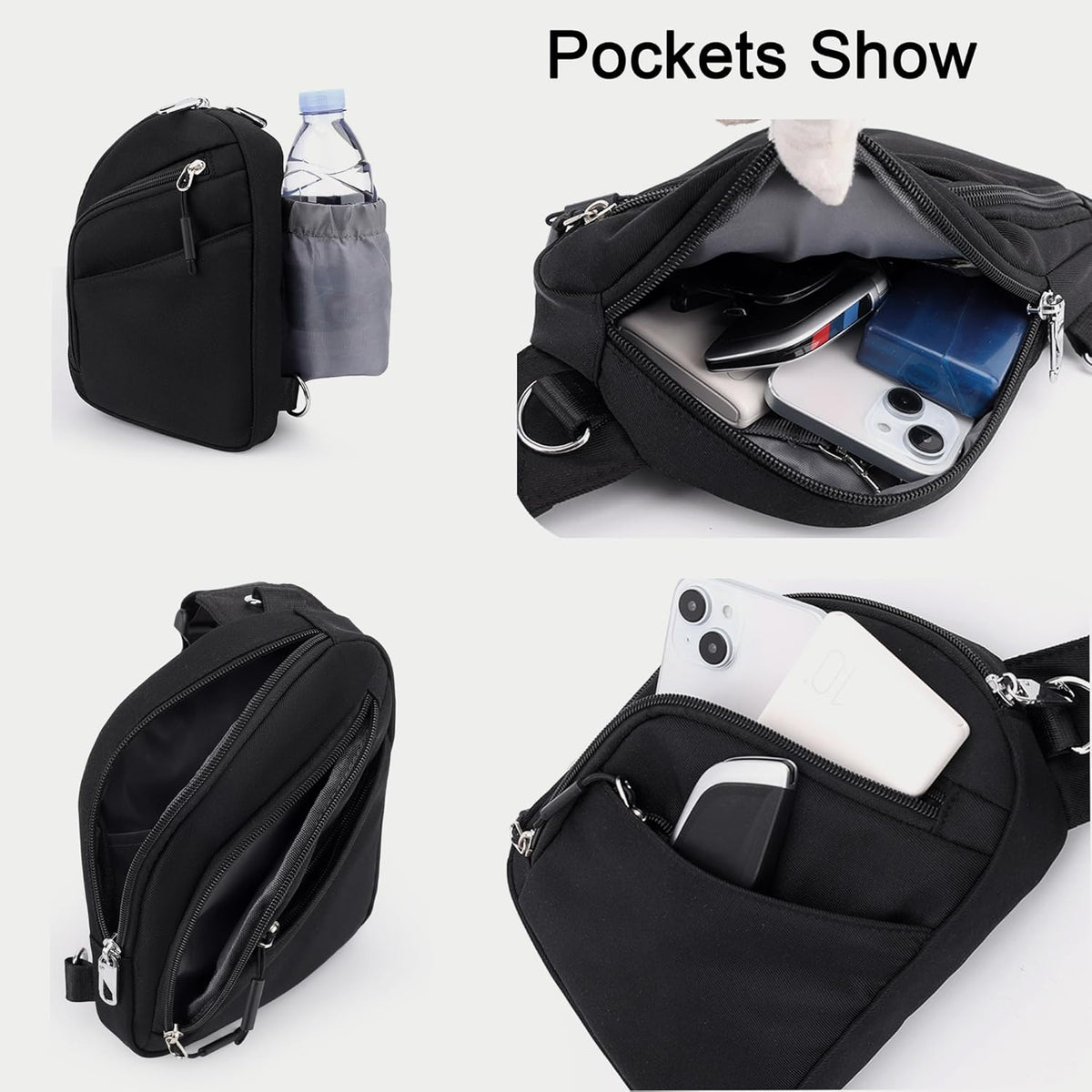 Anti Theft Crossbody Bag for Women Travel Small Sling Shoulder Bag | Anti Pickpocket Bag（RFID Blocking & Zipper Lock）Cross body Pouch Secure Passport Purse Waterproof for Hiking Daily Commute