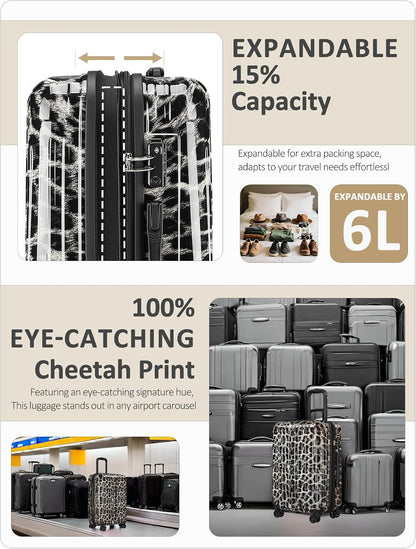 Carry on Luggage - Airline Approved Suitcases with Spinner Wheels, Built-In TSA Lock，Hard Shell Expandable Suitcases