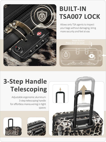 Carry on Luggage - Airline Approved Suitcases with Spinner Wheels, Built-In TSA Lock，Hard Shell Expandable Suitcases