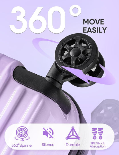 Carry on Luggage - Airline Approved Suitcases with Spinner Wheels, Built-In TSA Lock，Hard Shell Expandable Suitcases