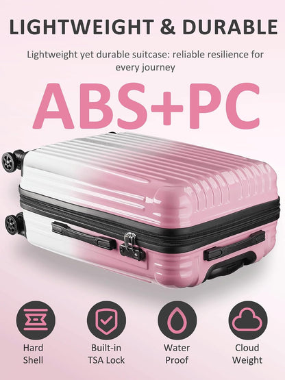 Carry on Luggage - Airline Approved Suitcases with Spinner Wheels, Built-In TSA Lock，Hard Shell Expandable Suitcases