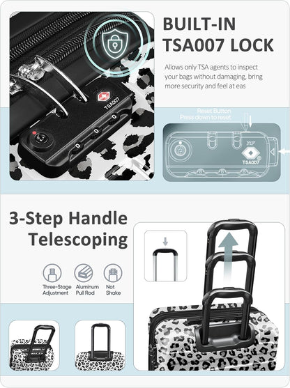 Carry on Luggage - Airline Approved Suitcases with Spinner Wheels, Built-In TSA Lock，Hard Shell Expandable Suitcases