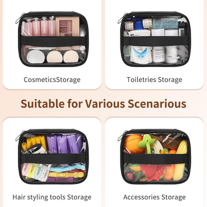 Large Makeup Train Case with 4 Travel Makeup Bags Set, Cosmetic Case for Hairstylist, Hairdresser Storage Bag with Detachable Pouch, Heat Insulation and Anti-Scalding Full Layer