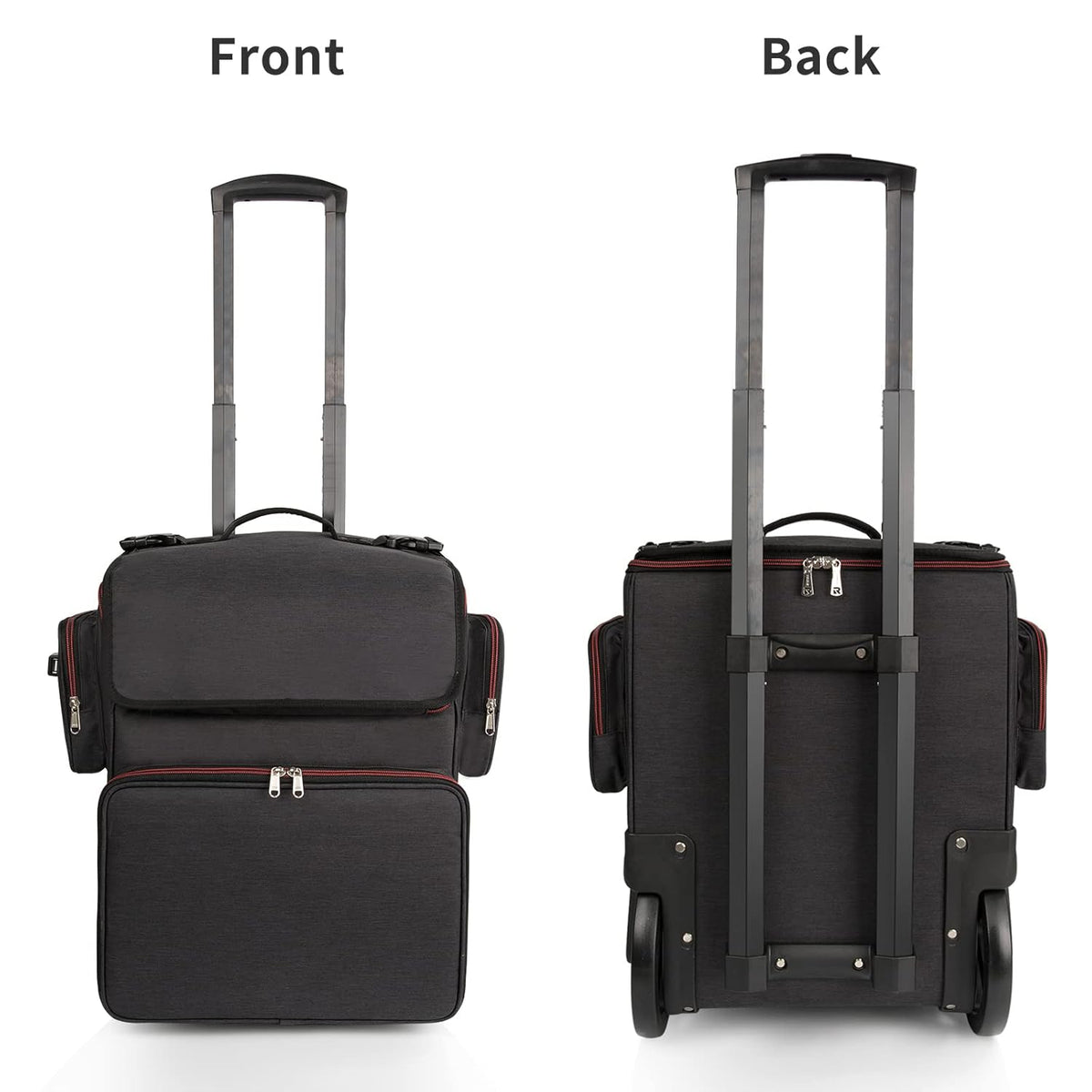 Large Makeup Train Case with 4 Travel Makeup Bags Set, Cosmetic Case for Hairstylist, Hairdresser Storage Bag with Detachable Pouch, Heat Insulation and Anti-Scalding Full Layer