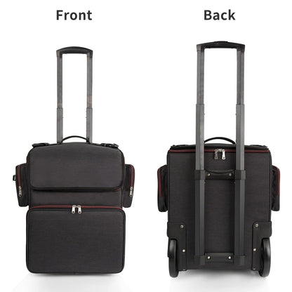 Large Makeup Train Case with 4 Travel Makeup Bags Set, Cosmetic Case for Hairstylist, Hairdresser Storage Bag with Detachable Pouch, Heat Insulation and Anti-Scalding Full Layer