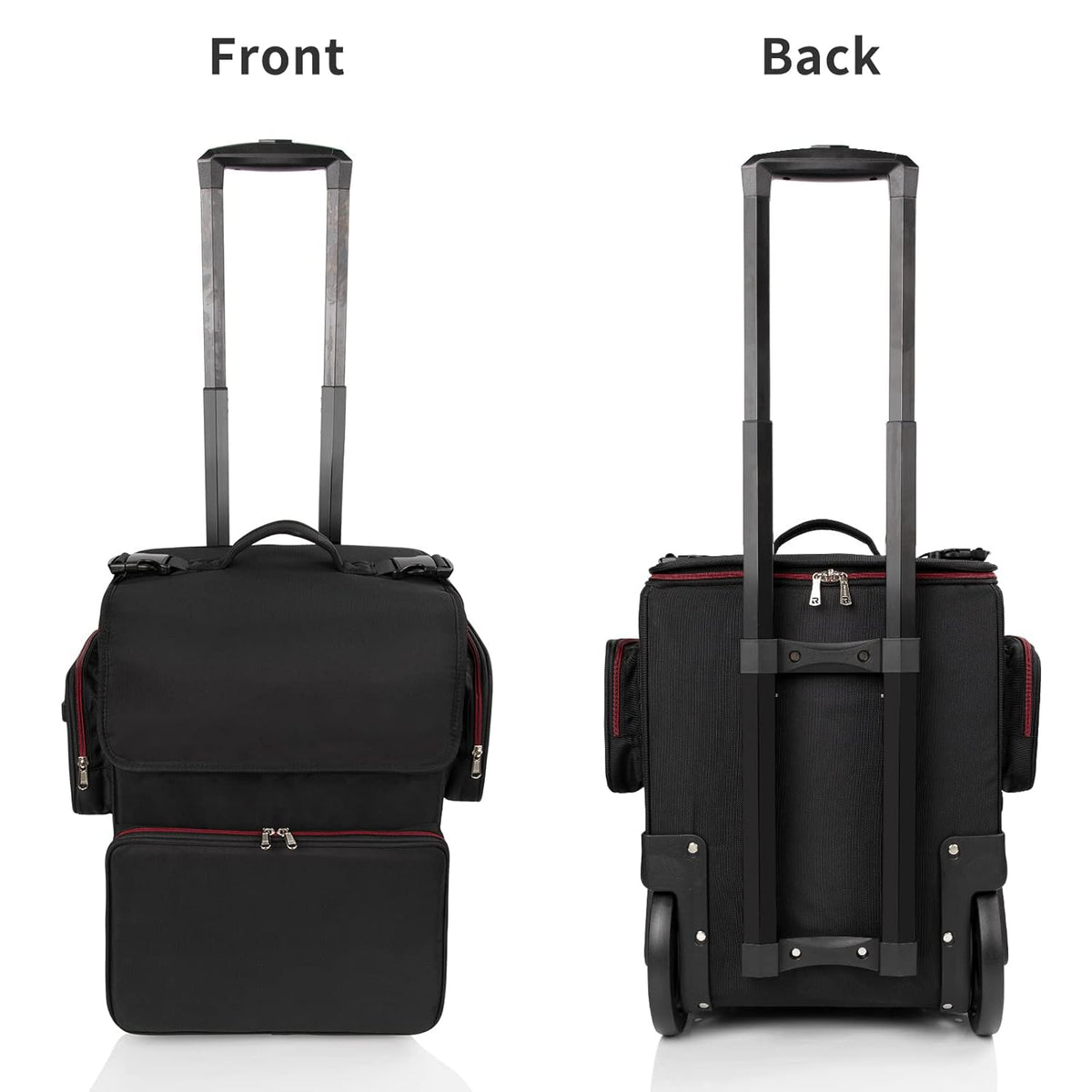 Large Makeup Train Case with 4 Travel Makeup Bags Set, Cosmetic Case for Hairstylist, Hairdresser Storage Bag with Detachable Pouch, Heat Insulation and Anti-Scalding Full Layer