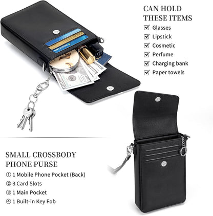 Small Crossbody Wallet Purse for Women with Phone Pocket, Small Crossbody Phone Bag with 2 Straps