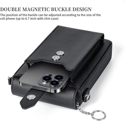 Small Crossbody Wallet Purse for Women with Phone Pocket, Small Crossbody Phone Bag with 2 Straps
