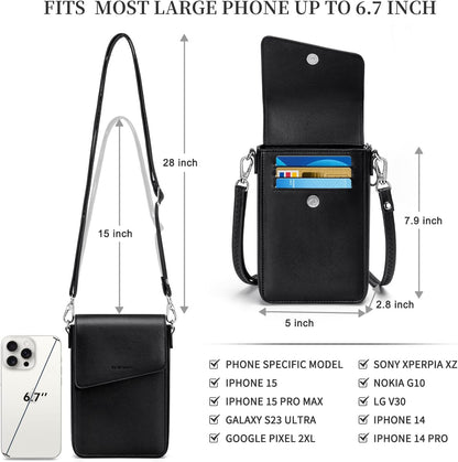 Small Crossbody Wallet Purse for Women with Phone Pocket, Small Crossbody Phone Bag with 2 Straps