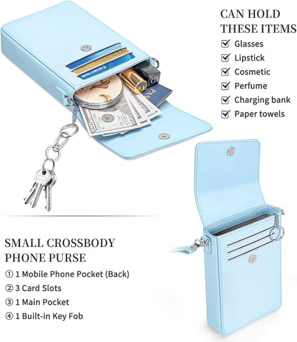 Small Crossbody Wallet Purse for Women with Phone Pocket, Small Crossbody Phone Bag with 2 Straps