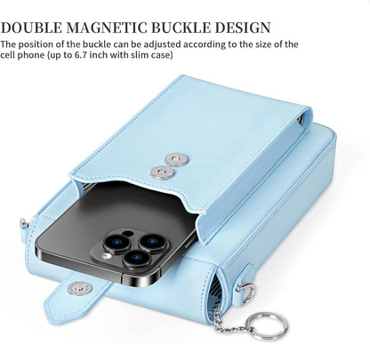 Small Crossbody Wallet Purse for Women with Phone Pocket, Small Crossbody Phone Bag with 2 Straps