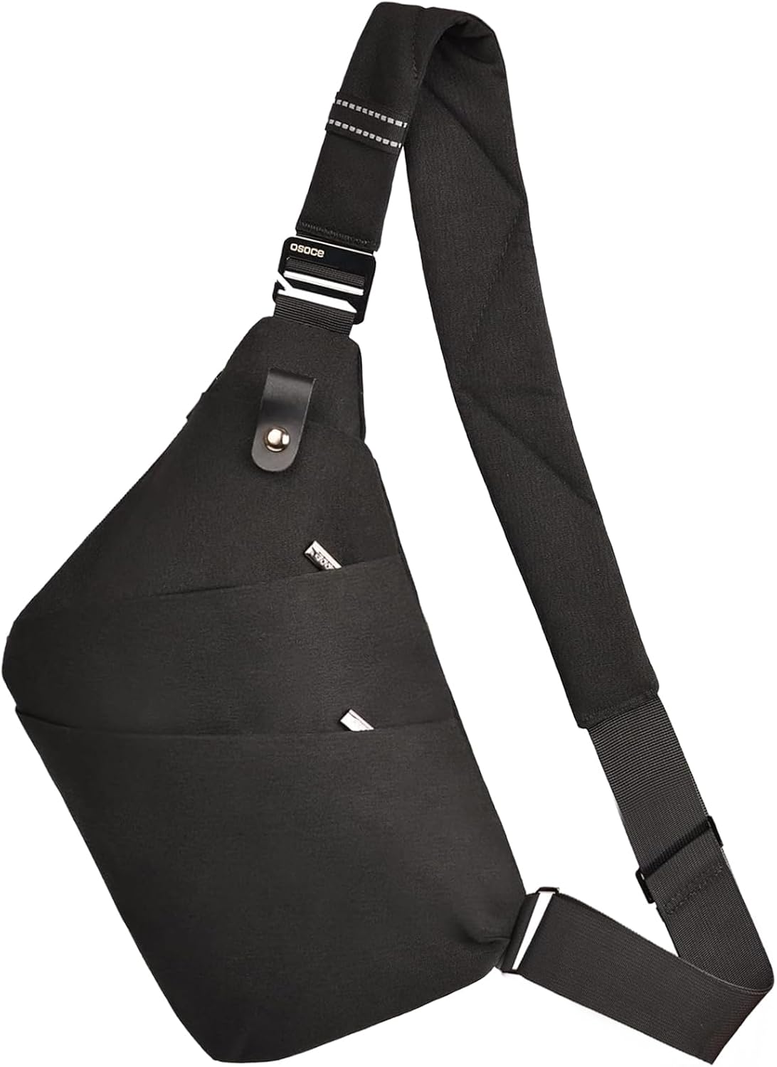 Lightweight Sling Bag, Anti Theft Crossbody Bags for Women Men Casual Shoulder Crossbody Sport Travel Hiking Bag,Black,Large | 4 Pocket, Adjustable Shoulder Strap, Reflective Safety Strips, Lightweight, Suitable for Travel Hiking Commuting Outdoor