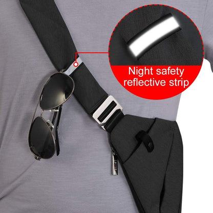 Lightweight Sling Bag, Anti Theft Crossbody Bags for Women Men Casual Shoulder Crossbody Sport Travel Hiking Bag,Black,Large | 4 Pocket, Adjustable Shoulder Strap, Reflective Safety Strips, Lightweight, Suitable for Travel Hiking Commuting Outdoor