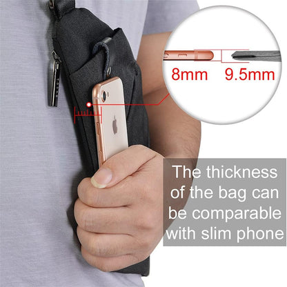 Lightweight Sling Bag, Anti Theft Crossbody Bags for Women Men Casual Shoulder Crossbody Sport Travel Hiking Bag,Black,Large | 4 Pocket, Adjustable Shoulder Strap, Reflective Safety Strips, Lightweight, Suitable for Travel Hiking Commuting Outdoor