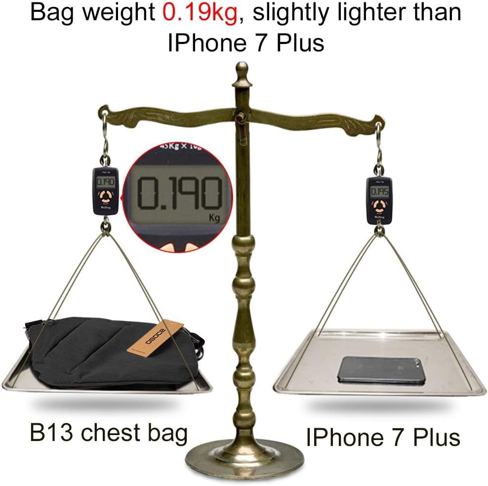 Lightweight Sling Bag, Anti Theft Crossbody Bags for Women Men Casual Shoulder Crossbody Sport Travel Hiking Bag,Black,Large | 4 Pocket, Adjustable Shoulder Strap, Reflective Safety Strips, Lightweight, Suitable for Travel Hiking Commuting Outdoor