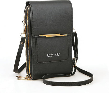 Women's Touchscreen Phone Crossbody Bag, Anti-theft Leather Phone Wallet, Perfect Holiday Gift