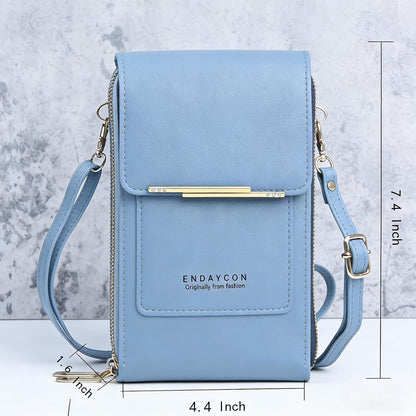 Women's Touchscreen Phone Crossbody Bag, Anti-theft Leather Phone Wallet, Perfect Holiday Gift