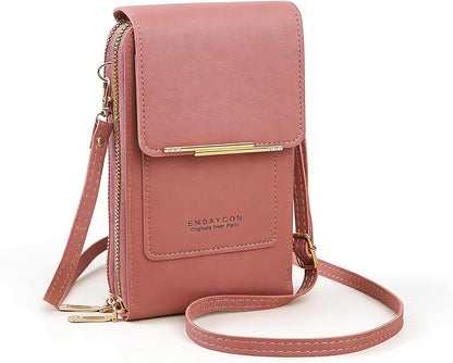Women's Touchscreen Phone Crossbody Bag, Anti-theft Leather Phone Wallet, Perfect Holiday Gift