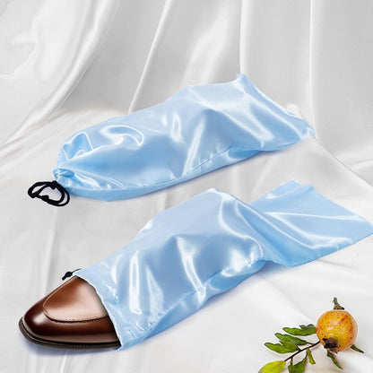 6 Pack Shoe Bags for Travel - Satin Shoe Bag with Drawstring - Black Shoe Storage Bags for Protecting Storage Shoes - 17.7 x 7.9 In